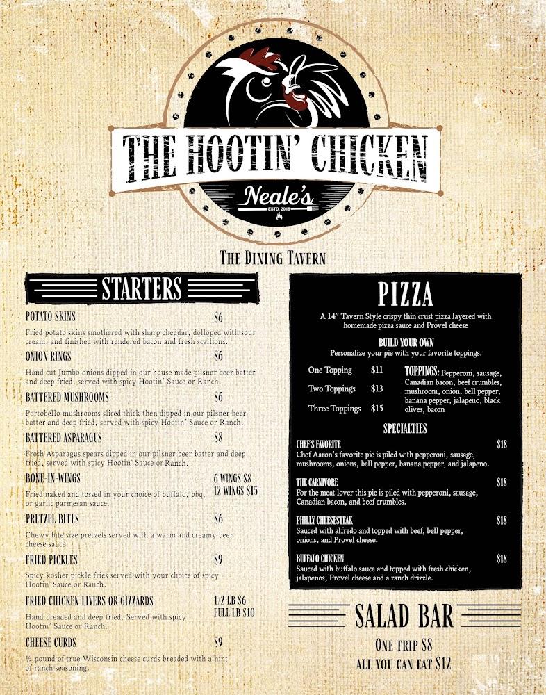 The Hootin' Chicken Menu image 1